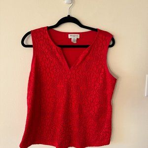 Red  Sleeveless Work Top